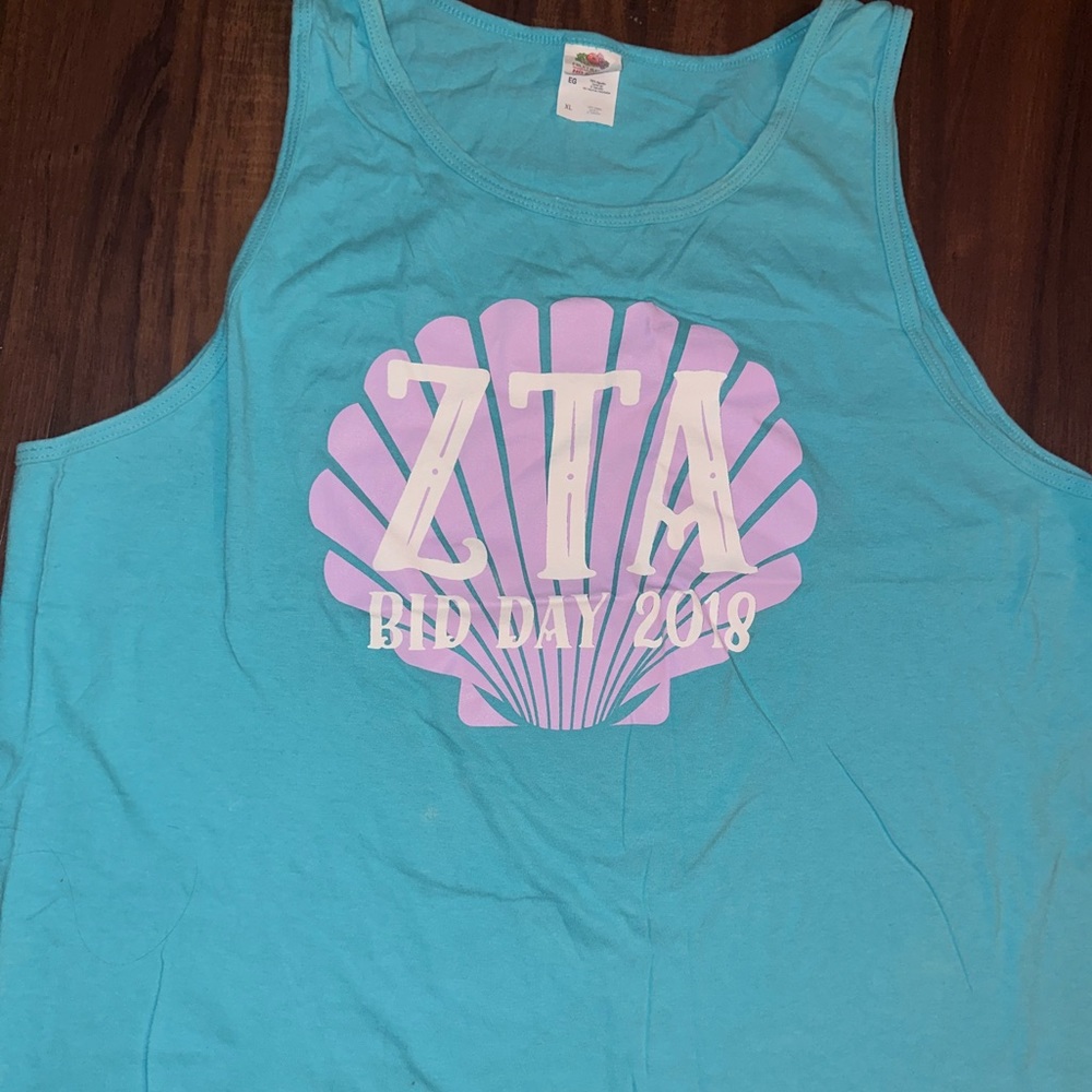 Zeta Tau Alpha (ZTA) Turquoise Tank Top